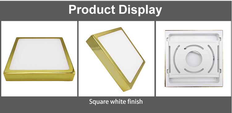 Square Ceiling Lights Surface Mounted Golden Finish - LED Panels - 1